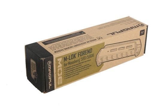 The Mossberg 590 M-LOK forend by Magpul is made from durable reinforced polymer